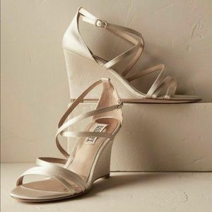 Badgley Mischka Ivory Bridal wedge heels